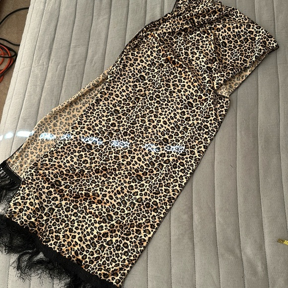 Vintage or retro Animal print velour scarf - Picture 3 of 5